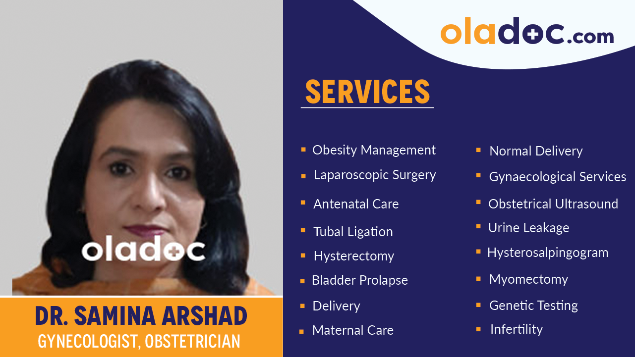 Services provided by Dr. Samina Arshad